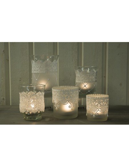 Photophore dentelle droit petit modèle