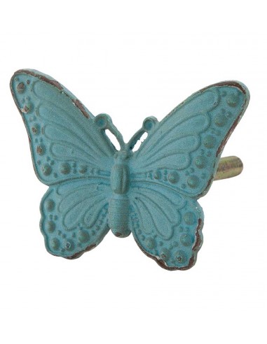 Bouton de porte papillon bleu