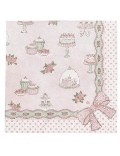 Serviettes  gâteaux et fleurs