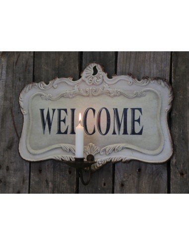 Plaque Welcome avec porte bougie