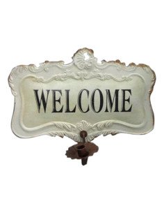 Plaque Welcome avec porte bougie 2
