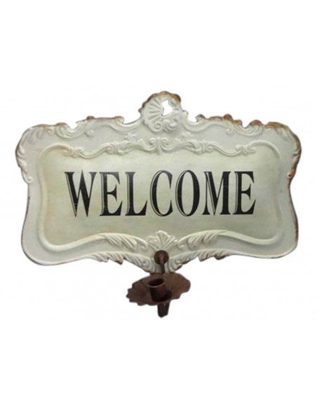 Plaque Welcome avec porte bougie