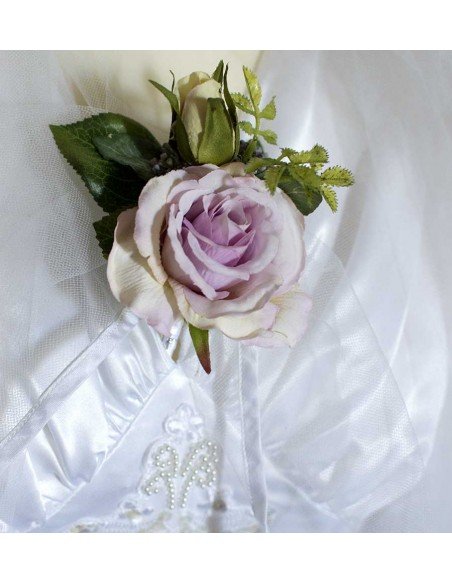 Fleur pour corsage de mariée mauve