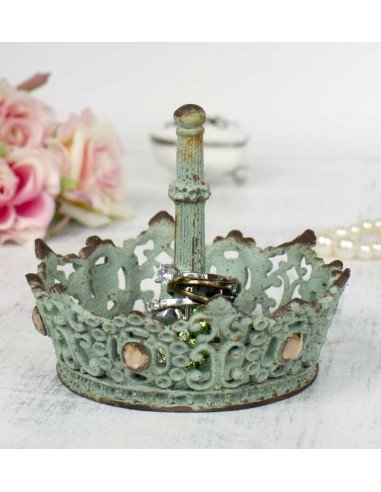 Porte bagues couronne turquoise