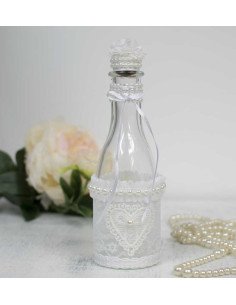 Bouteille décorative Coeur de perles