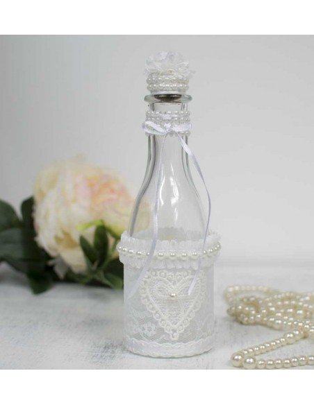 Bouteille décorative Coeur de perles