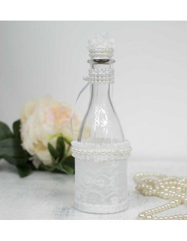Bouteille décorative Coeur de perles