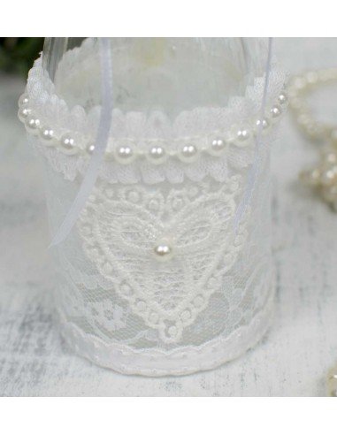 Bouteille décorative Coeur de perles