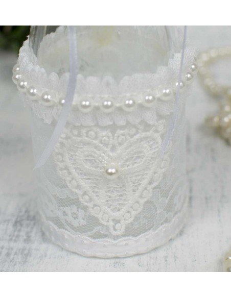 Bouteille décorative Coeur de perles