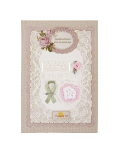 Carte scrapbooking Roses et rubans