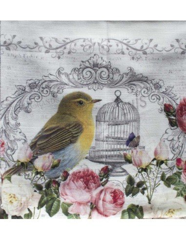 Rideau L'oiseau et les roses