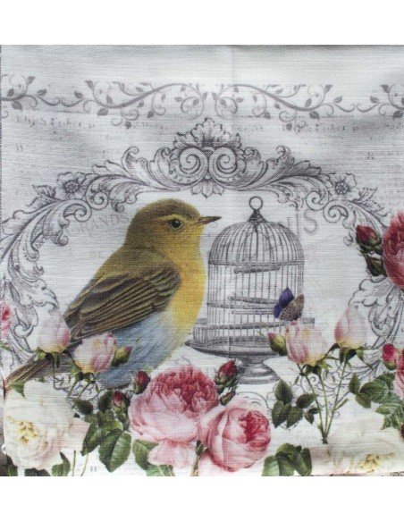 Rideau L'oiseau et les roses