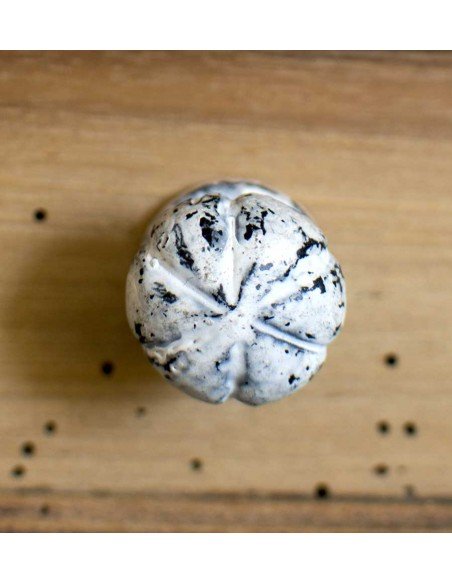 Petit bouton de tiroir acier blanc