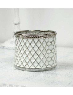 Photophore verre opaque et relief