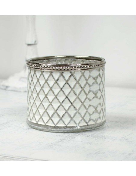 Photophore verre opaque et relief