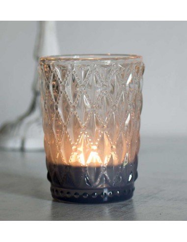 Photophore verre bleu