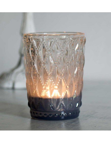 Photophore verre bleu