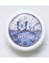 Bouton de tiroir bois blanc Horloge 40 mm