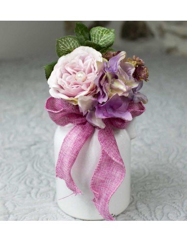 Bouquet de mariée rose avec perle