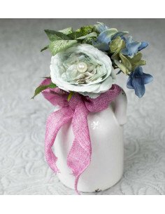 Bouquet de mariée fleur bleue avec perle