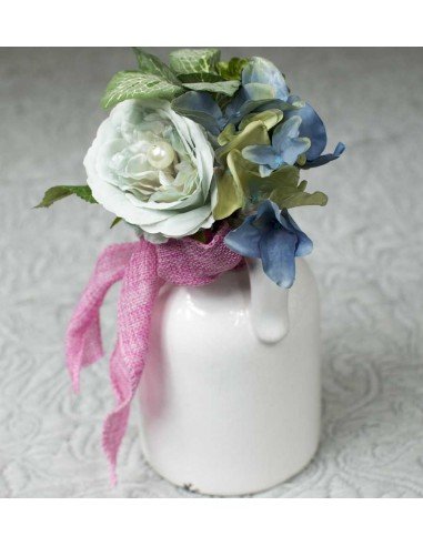 Bouquet de mariée fleur bleue avec perle