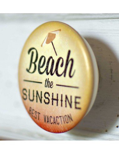 Bouton de tiroir abs sérigraphié Beach