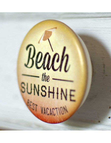 Bouton de tiroir abs sérigraphié Beach