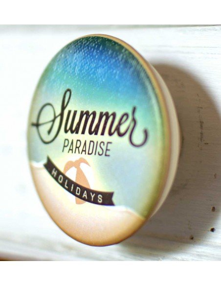Bouton de tiroir abs sérigraphié Summer