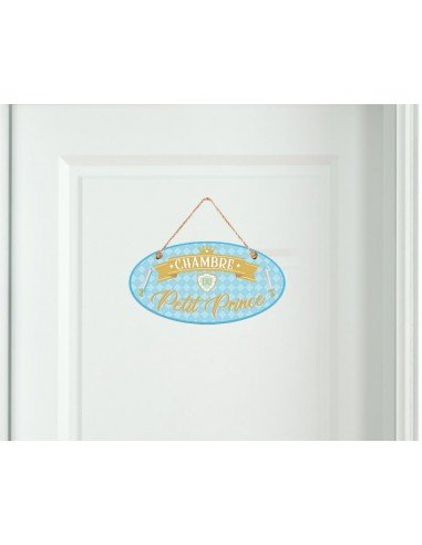 Plaque Murale Vintage en Bois Ovale pour Chambre Enfant Garçon Petit Prince Long 20 cm