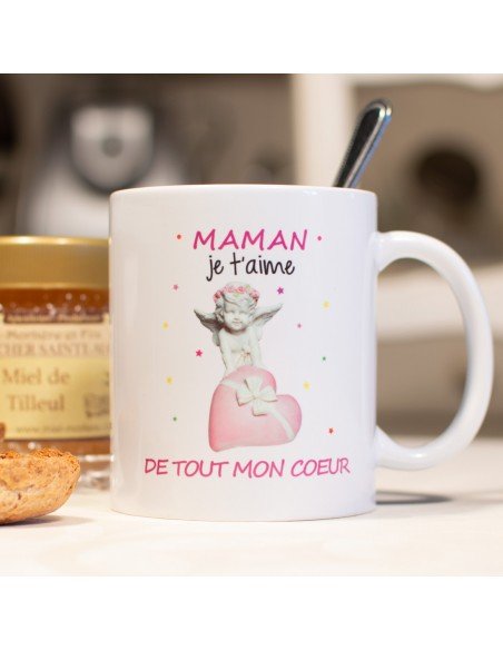 Tasse-Mug Maman Je T'Aime de Tout Mon Coeur Pour La Meilleure Des Mamans
