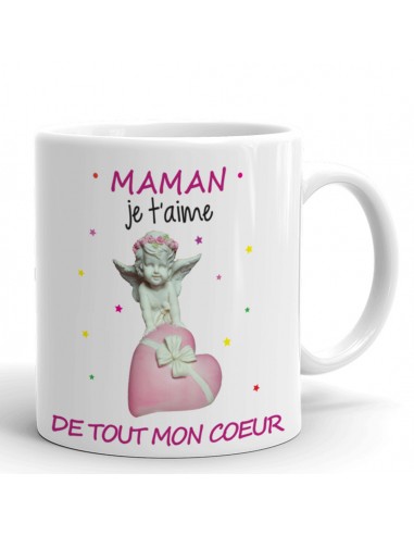 Tasse-Mug Maman -Je t'Aime de Tout Mon Cœur- La Meilleure Des Mamans Personnalisé Thé Café Déjeuner Fête Anniversaire 350 ml