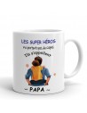 Tasse-Mug du Meilleur Papa Héro Original Fête des Pères Anniversaire Papa ou Boite à Papa Naissance et Humour .Céramique 350 ml