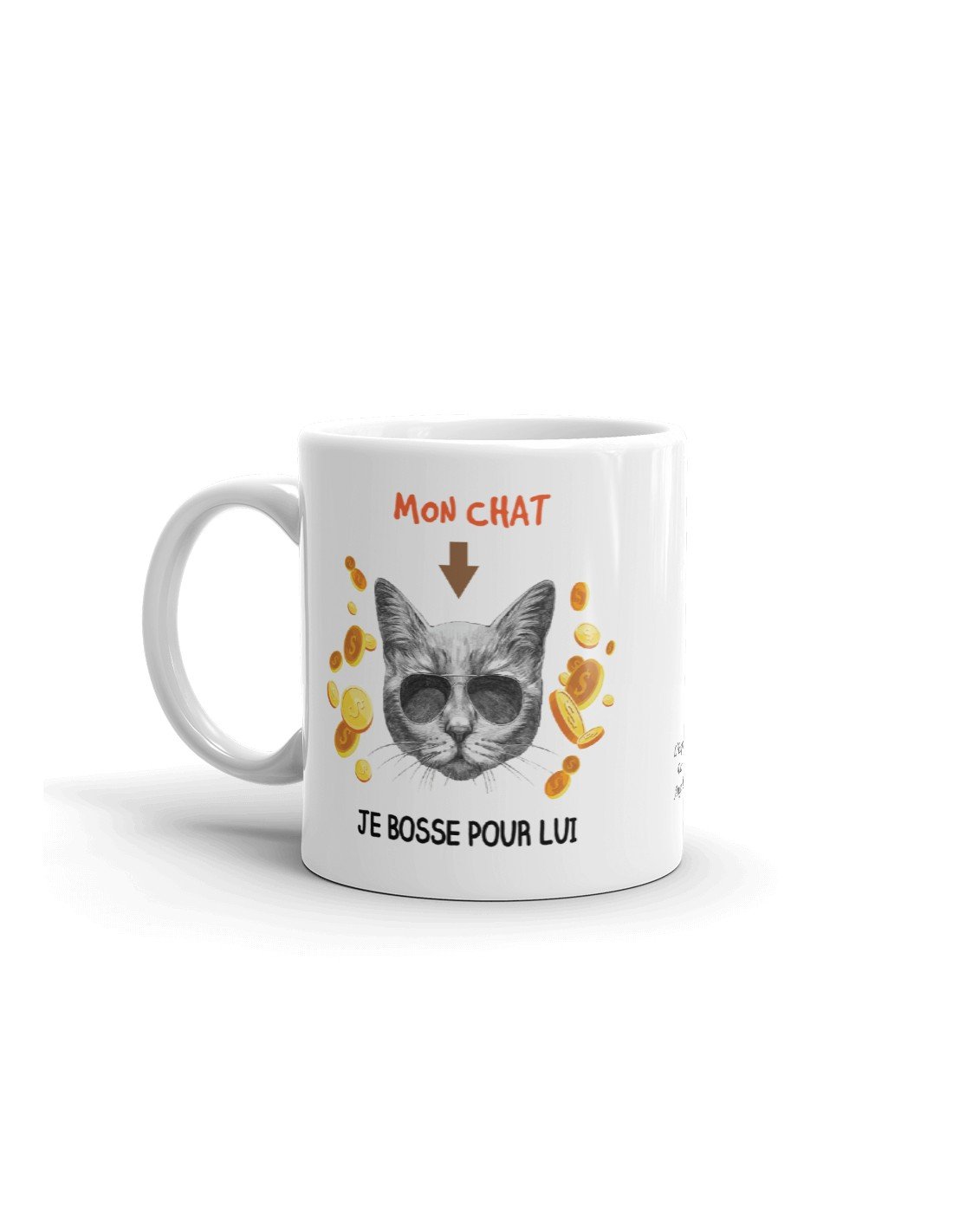 Mug Je bosse dur pour mon chat