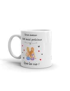 Tasse-Mug Amitié -Une Amie c'est Aussi Précieux Que La Vie-- Idée Cadeau Mug Amie Femme Original Anniversaire  2