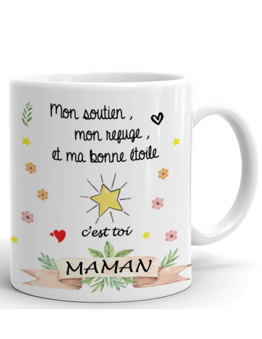 Tasse-Mug Maman Ma Bonne Étoile - Idée Cadeau Maman Original Anniversaire Fête de Mères Noël 