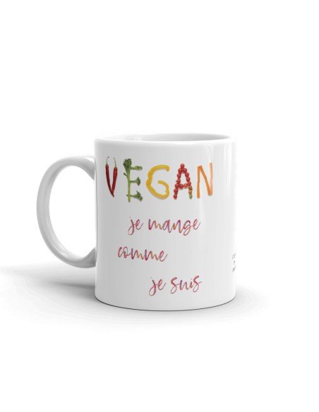Tasse-Mug Vegan- Je Mange Comme Je Suis - Idée Cadeau Personnalisé Original Anniversaire Fête Ami et Famille
