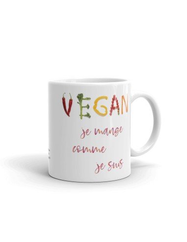 Tasse-Mug Vegan- Je Mange Comme Je Suis - Idée Cadeau Personnalisé Original Anniversaire Fête Ami et Famille