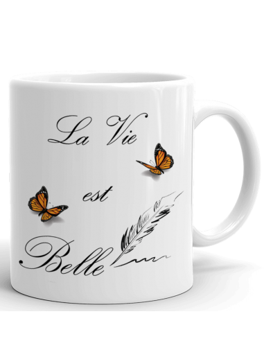 Tasse-Mug La Vie Est Belle - Idée Cadeau Personnalisé Original Anniversaire Fête Ami et Famille