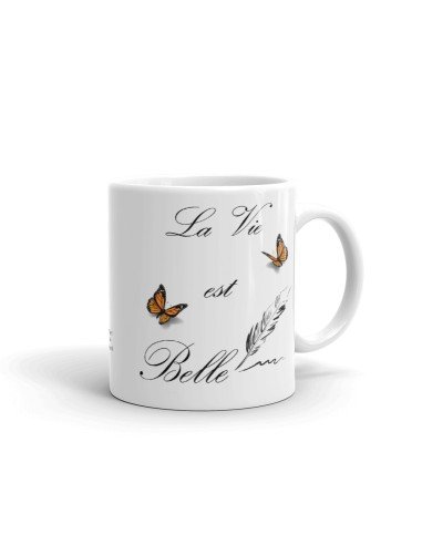 Tasse-Mug La Vie Est Belle - Idée Cadeau Personnalisé Original Anniversaire Fête Ami et Famille