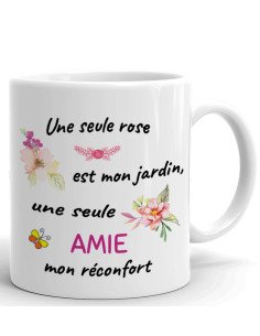 Tasse-Mug Cadeau Meilleure Amie -Une Seule Rose Est Mon Jardin - Idée Original Anniversaire Femme 