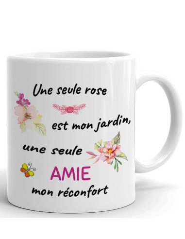 Tasse-Mug Cadeau Meilleure Amie -Une Seule Rose Est Mon Jardin - Idée Original Anniversaire Femme 