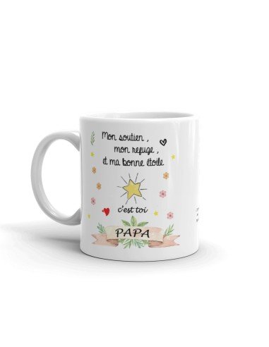 Tasse-Mug Papa Ma Bonne Étoile - Idée Cadeau Papa Original Anniversaire Fête de Pères Noël 