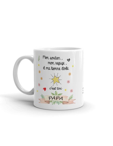 Tasse-Mug Papa Ma Bonne Étoile - Idée Cadeau Papa Original Anniversaire Fête de Pères Noël 