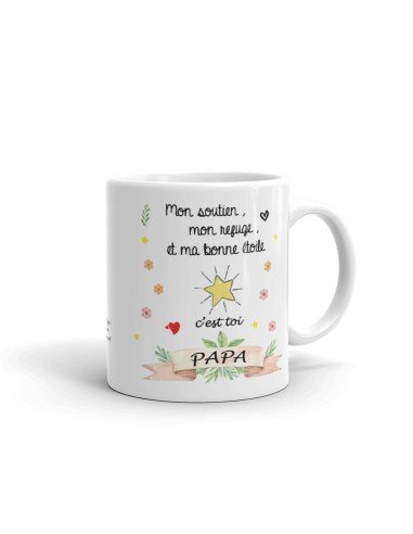 Tasse-Mug Papa Ma Bonne Étoile - Idée Cadeau Papa Original Anniversaire Fête de Pères Noël 