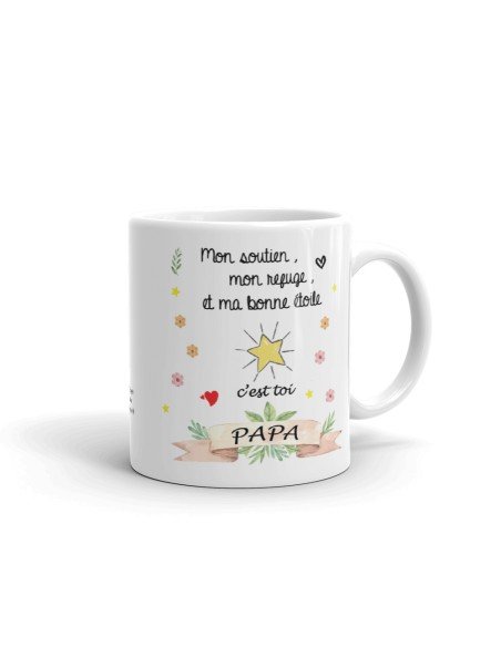 Tasse-Mug Papa Ma Bonne Étoile - Idée Cadeau Papa Original Anniversaire Fête de Pères Noël 