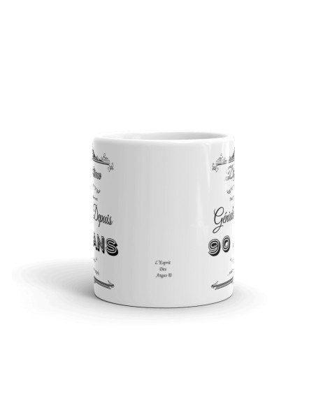 Cadeau Anniversaire Femme 90 ans - Tasse Mug - Diplôme Tout Simplement Géniale Depuis 90 ans - Original Personnalisé