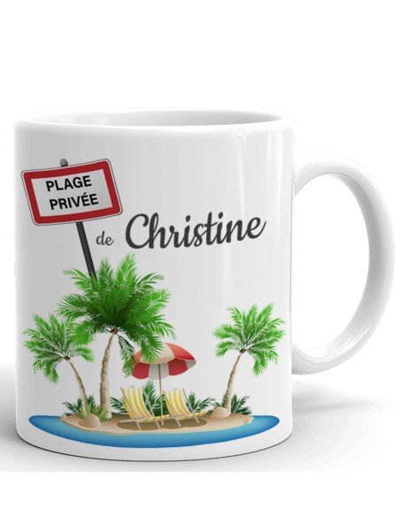 Mug a Personnaliser Prénom - Plage Privée De "Prénom"- Cadeau personnalisable Femme Maman Anniversaire Fête Original  Mug a Personnaliser Prénom - Plage Privée De "Prénom"- Cadeau personnalisable Femme Maman Anniversaire Fête Original