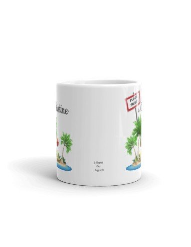 Mug a Personnaliser Prénom - Plage Privée De "Prénom"- Cadeau personnalisable Femme Maman Anniversaire Fête Original
