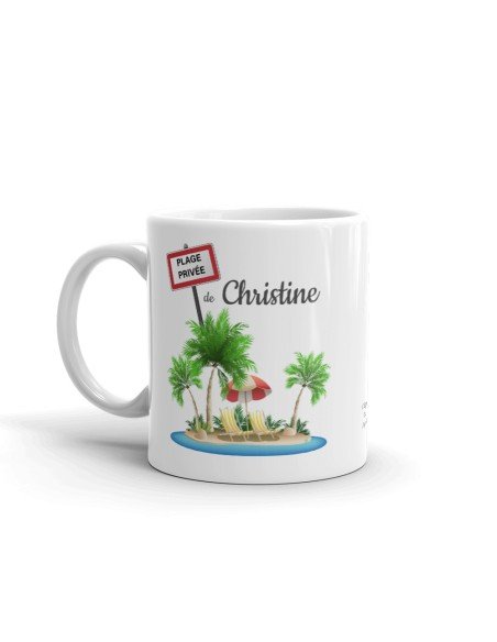 Mug a Personnaliser Prénom - Plage Privée De "Prénom"- Cadeau personnalisable Femme Maman Anniversaire Fête Original  Mug a Personnaliser Prénom - Plage Privée De "Prénom"- Cadeau personnalisable Femme Maman Anniversaire Fête Original