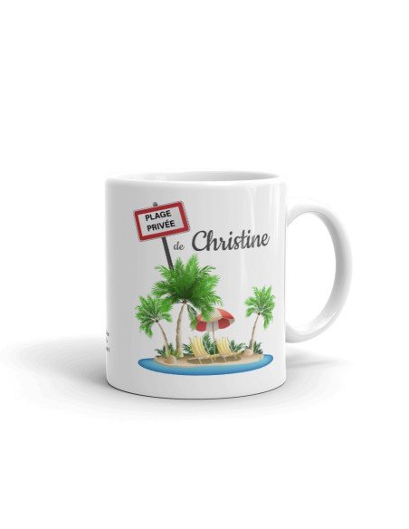 Mug a Personnaliser Prénom - Plage Privée De "Prénom"- Cadeau personnalisable Femme Maman Anniversaire Fête Original  Mug a Personnaliser Prénom - Plage Privée De "Prénom"- Cadeau personnalisable Femme Maman Anniversaire Fête Original